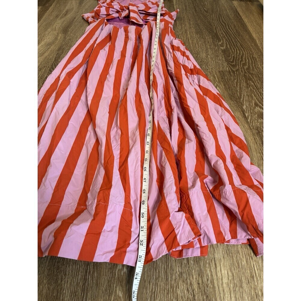 BHLDN NWT Madeline Sleeveless V-Neck Cutout Taffeta Midi Dress Pink Stripe XL - Picture 7 of 9
